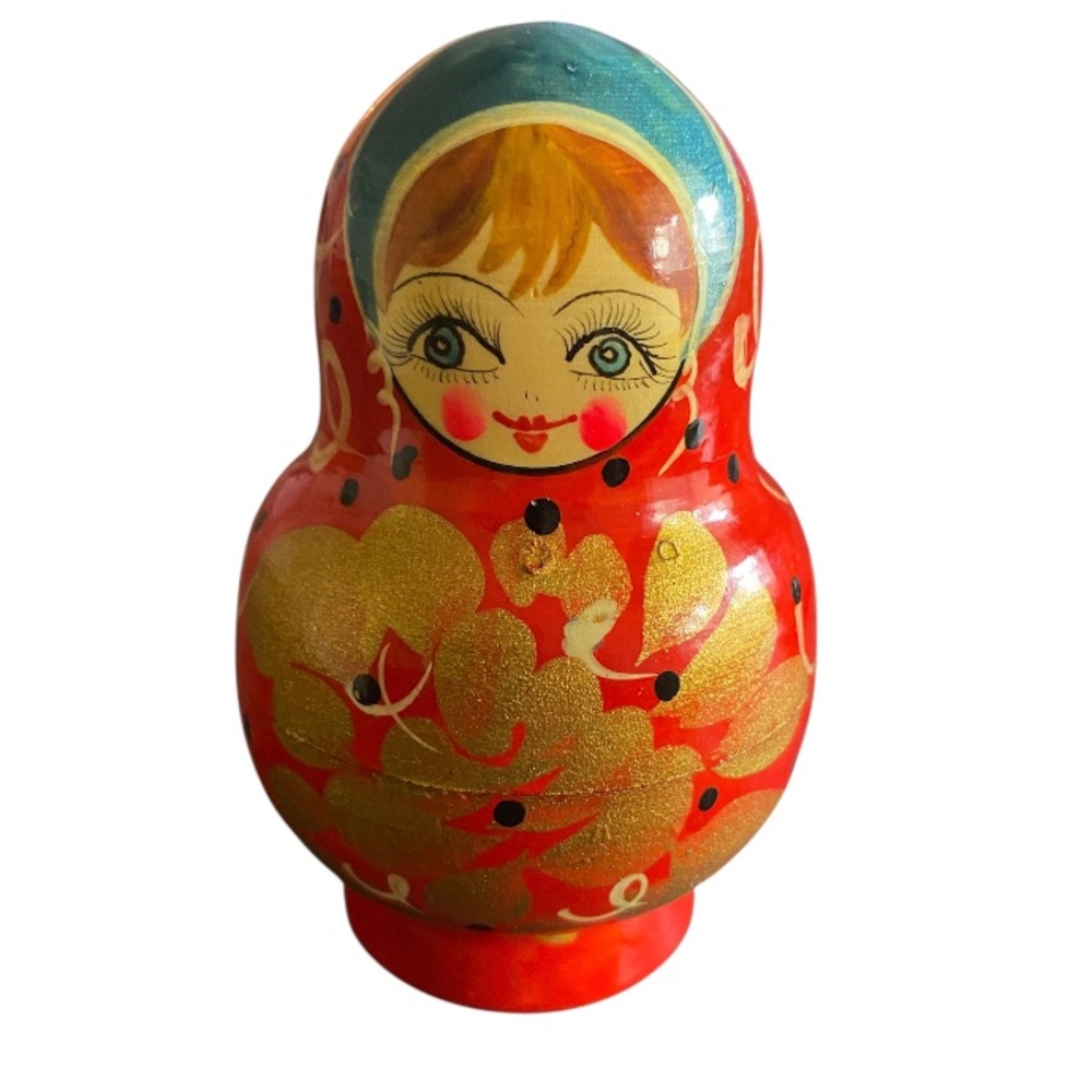 Vintage Polkhovski Maidan Nesting HandPainted Wood Doll